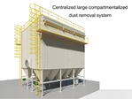 Centralized large compartment dust collection system