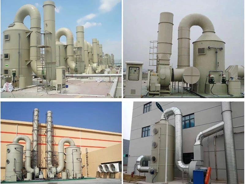 Línea de enchapado Sistemas industriales de colectores de polvo húmedo Depurador de gases Torre de purificación de gases de escape
