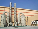 Twin PP wet scrubber towers connected to exhaust stacks