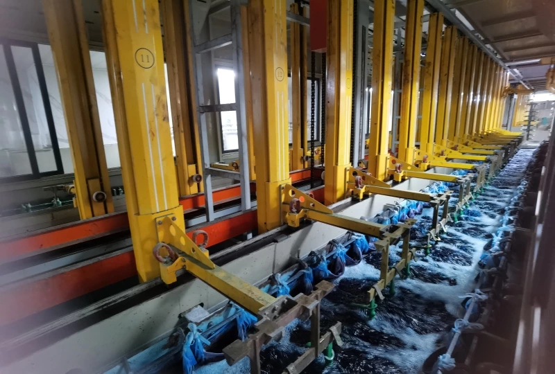 automatic rack plating line solution flow
