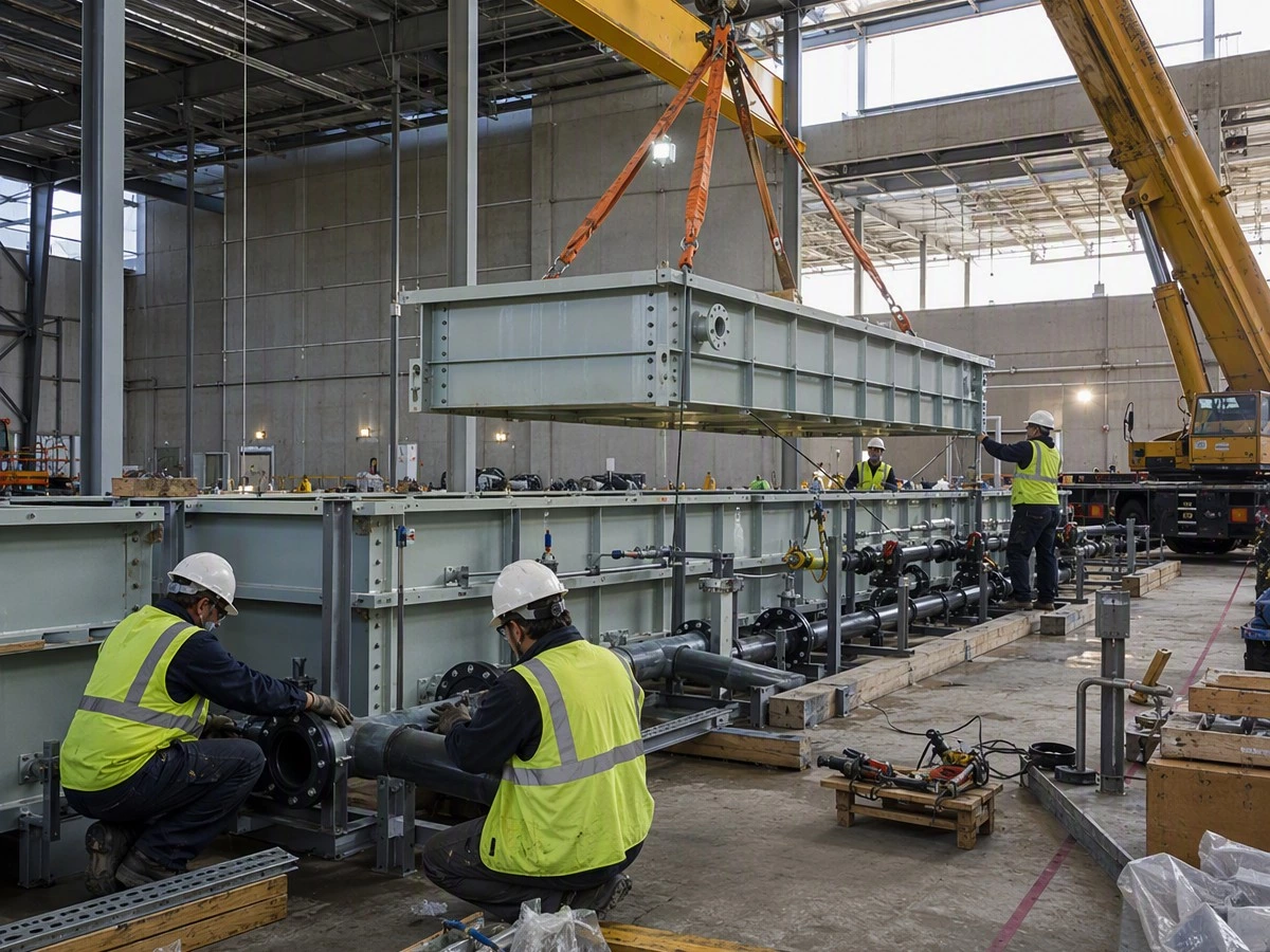 electroplating line installation at customer factory