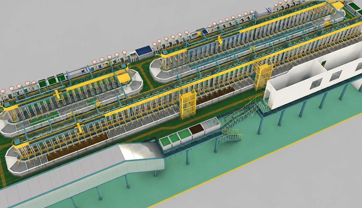 Electroplating line utility and workshop layout planning