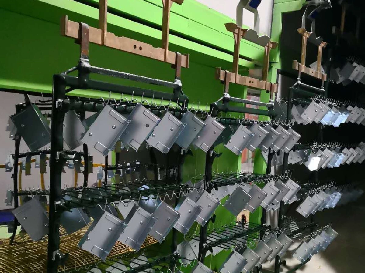 Workpieces positioned on a rack for automatic electroplating