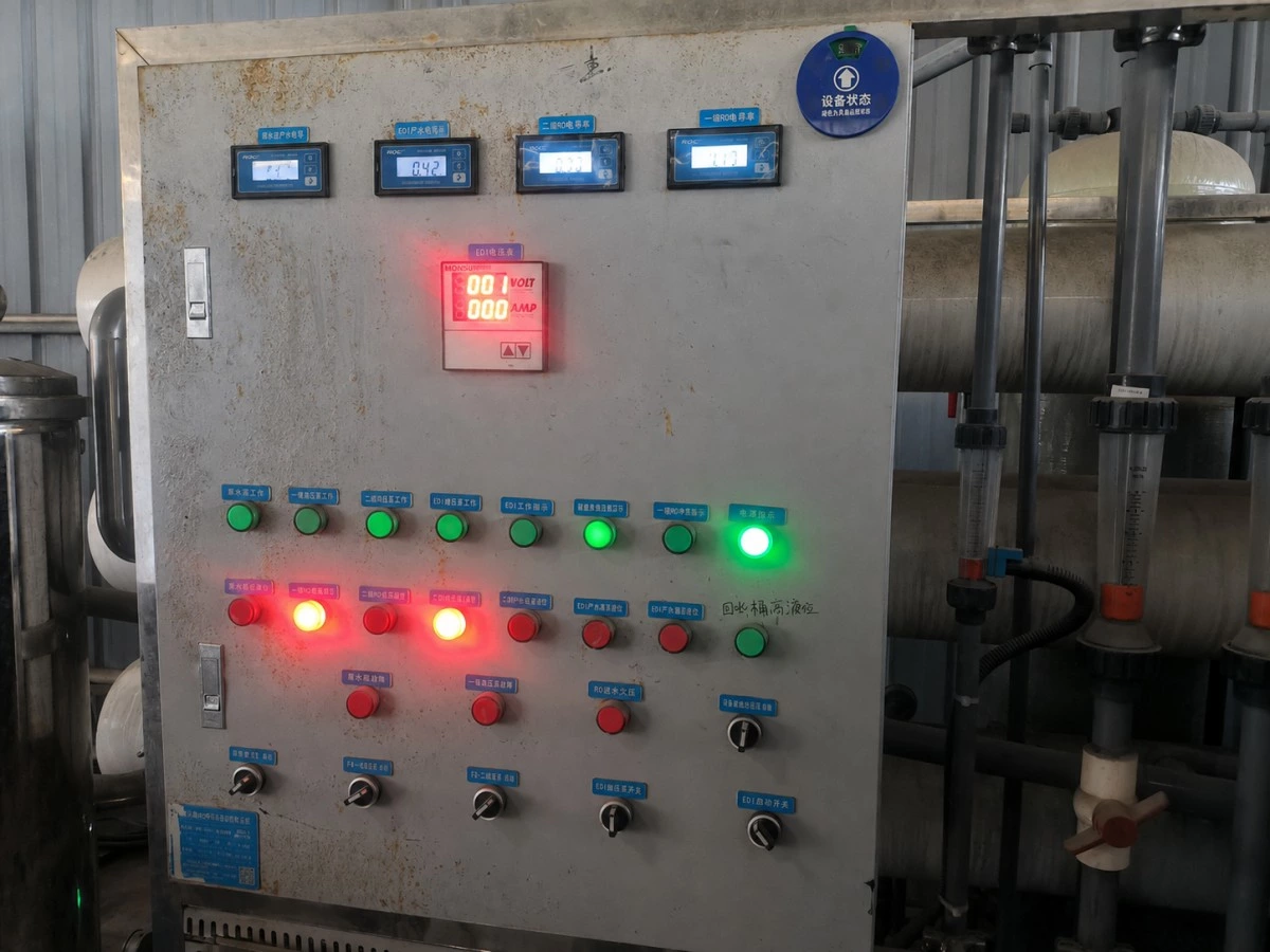 PLC control cabinet and power distribution for an electroplating line