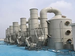 Multiple PP wet scrubber towers for electroplating exhaust gas treatment