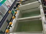 Open electroplating process tanks with liquid and side pipe connections