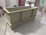 Rectangular electroplating process tank with vertical external reinforcement ribs