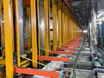 Automatic rack transfer structure above plating tanks
